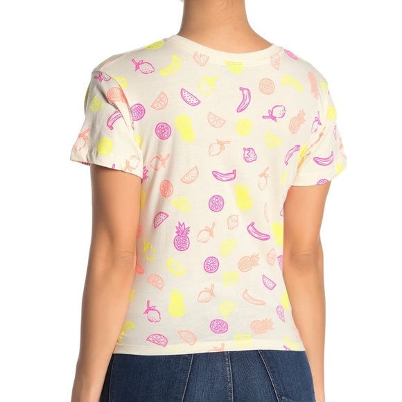 CircleX Heather Oatmeal Fruit Print Neon Shirt - Picture 4 of 9